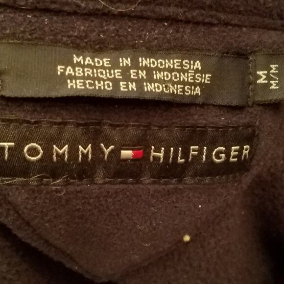 Tommy Hilfiger Spell out Blue Fair Isle 1/4 zip Fleece Sweater Men's Med - Picture 7 of 8